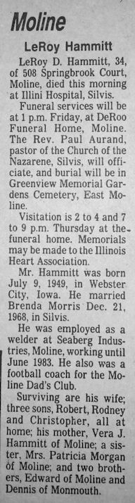 LeRoy Hammitt Obituary